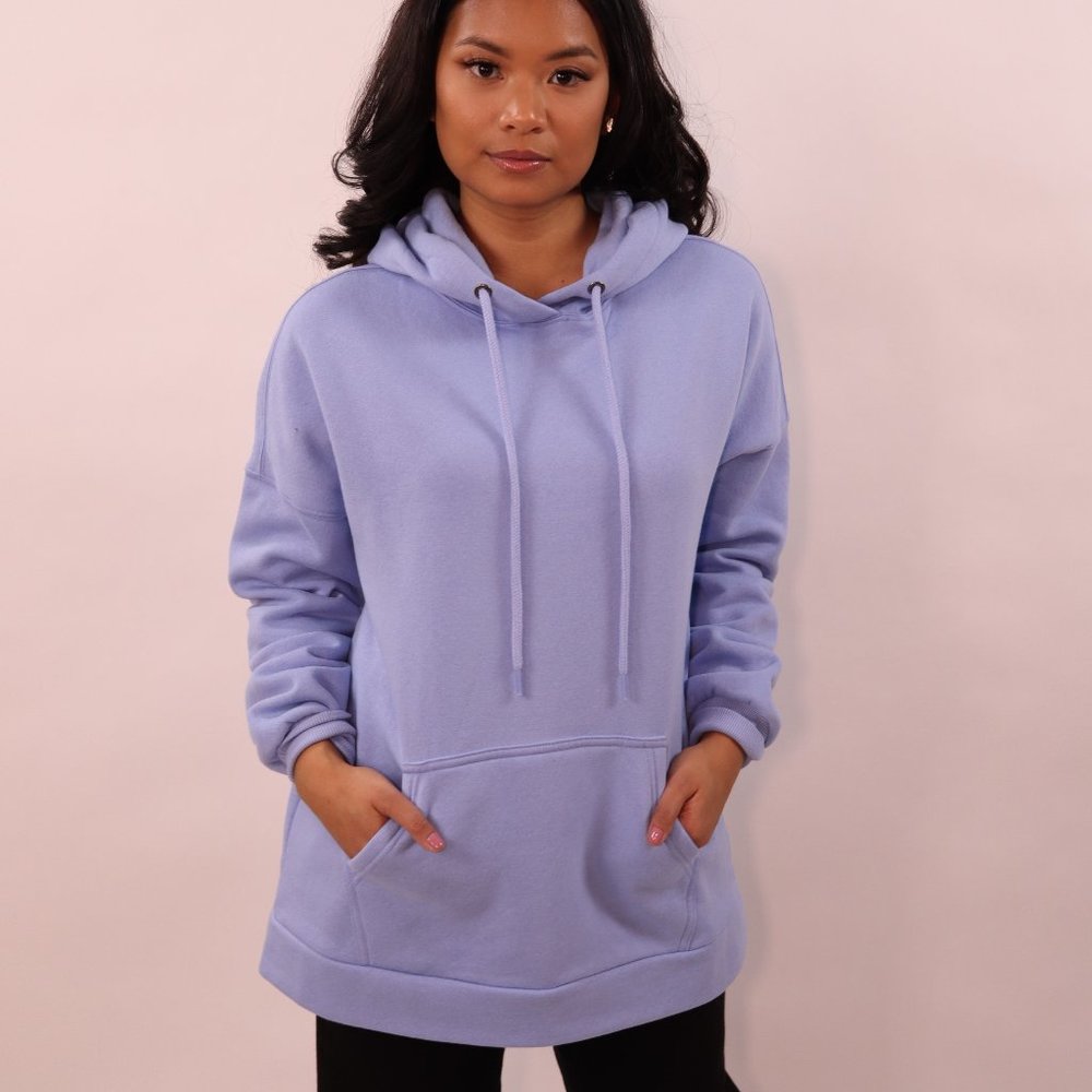 Powder Blue Hooded Sweatshirt with phone pocket